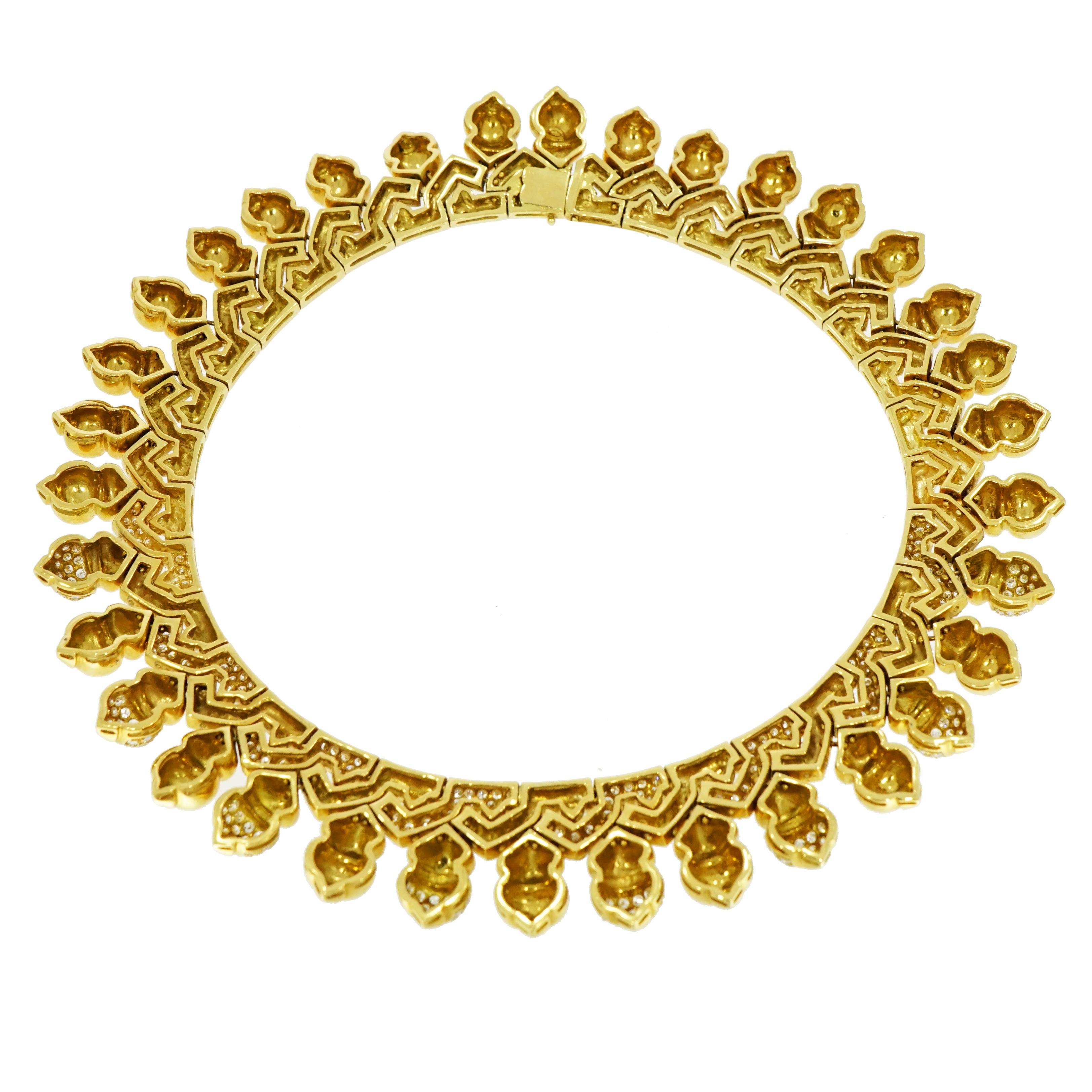 Artist Yellow Gold Diamond Pave Necklace