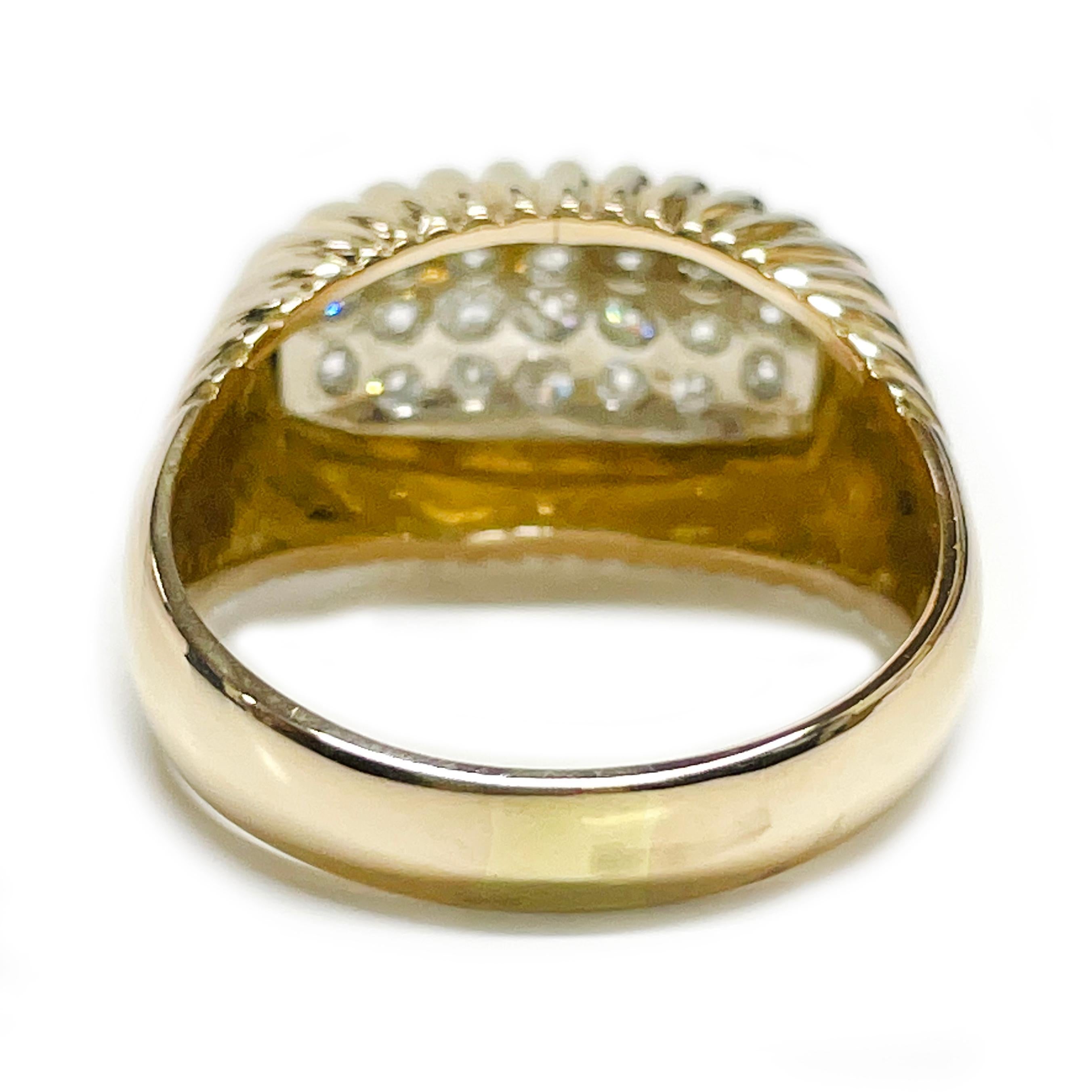 yellow gold pave ring