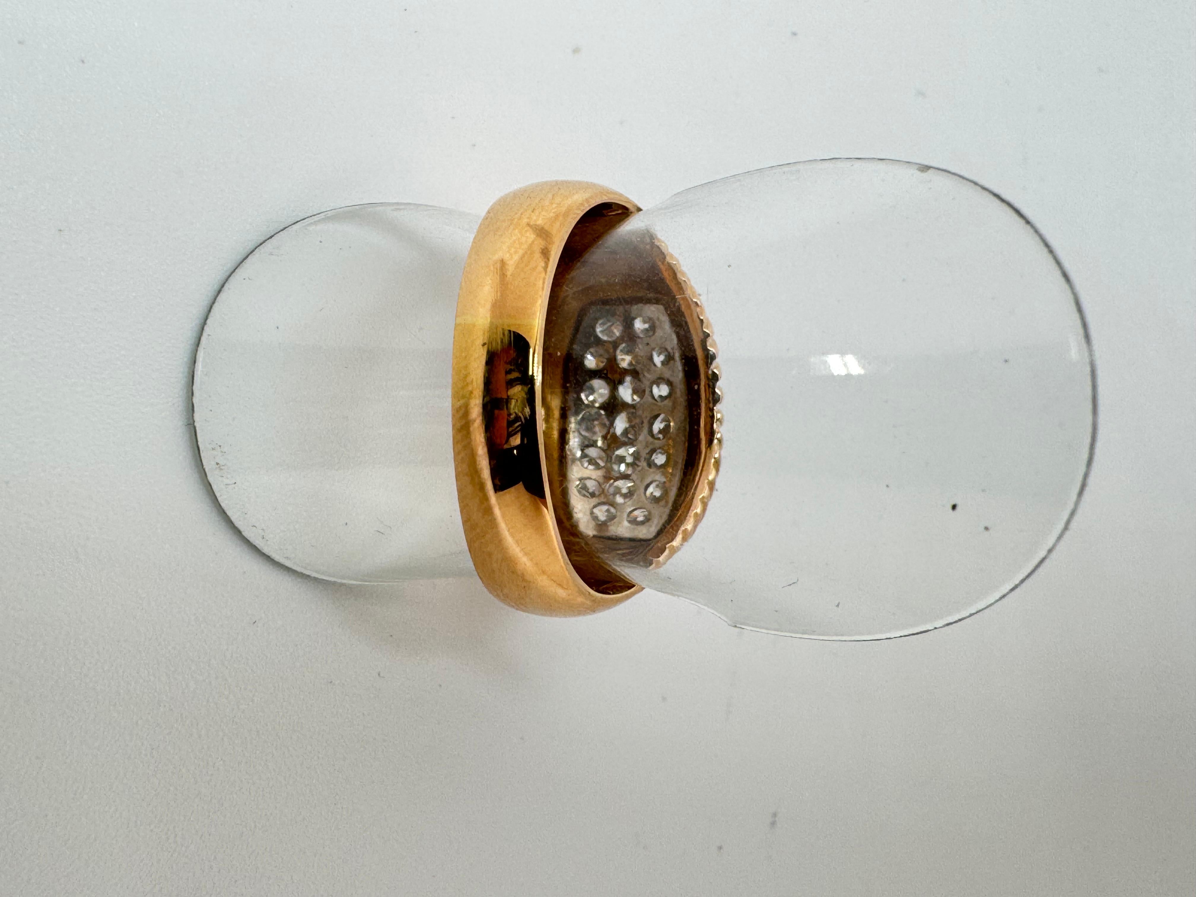 Gelbgold Diamant-Pavé-Ring im Angebot 1