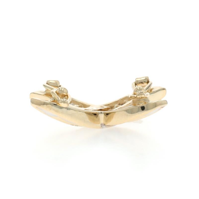 Taglio rotondo Clip perla diamante in oro giallo 14k rotondo .25ctw Crossover