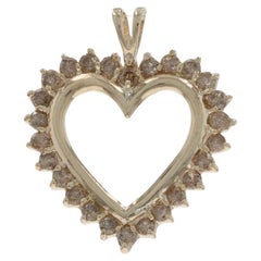 Yellow Gold Diamond Pendant - 10k Round Brilliant 1.00ctw