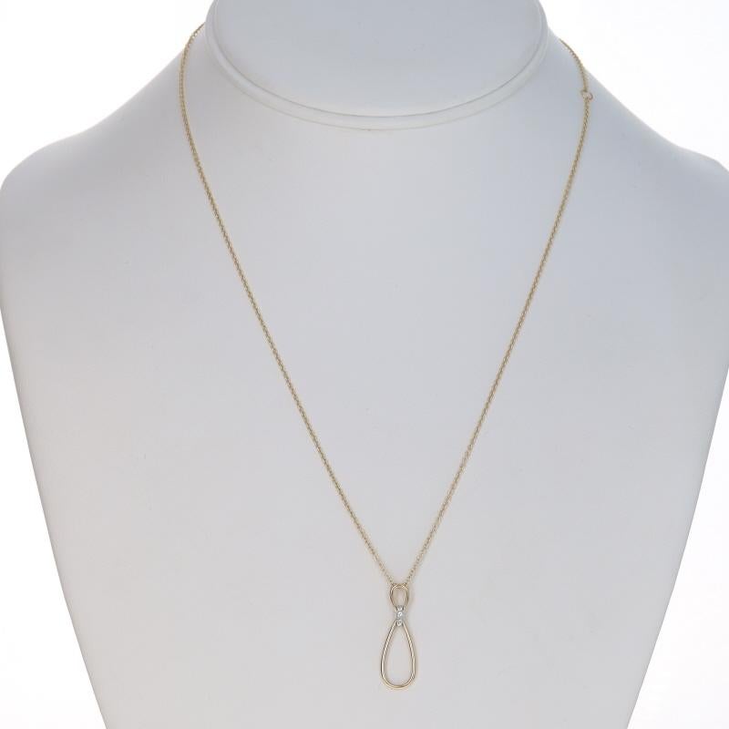 Taille simple Collier en or jaune avec pendentif diamant 18