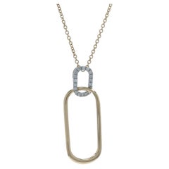 Yellow Gold Diamond Pendant Necklace 18" - 14k Single Adjustable