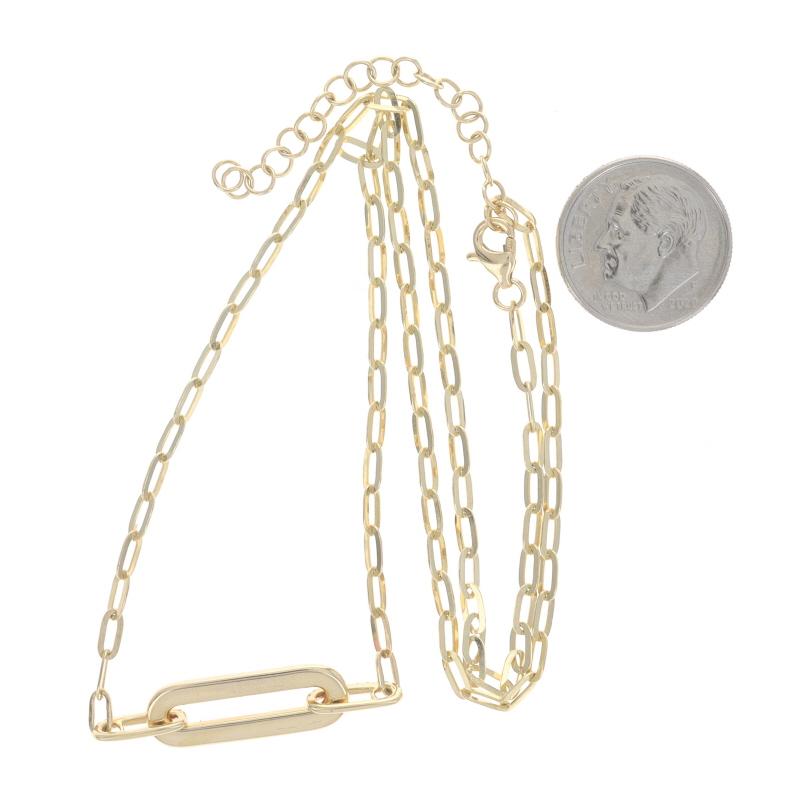 Yellow Gold Diamond & Pink Enamel Bar Link Necklace - 14k Reversible Adjustable For Sale 1