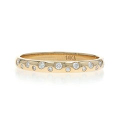 Yellow Gold Diamond Polka Dot Band - 14k Round Brilliant .16ctw Bubbles Ring