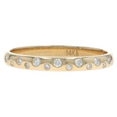 Yellow Gold Diamond Polka Dot Band - 14k Round Brilliant .16ctw Bubbles Ring