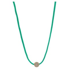 Yellow Gold Diamond Polka Dot Cluster Slide Pendant Necklace - 14k Adjustable