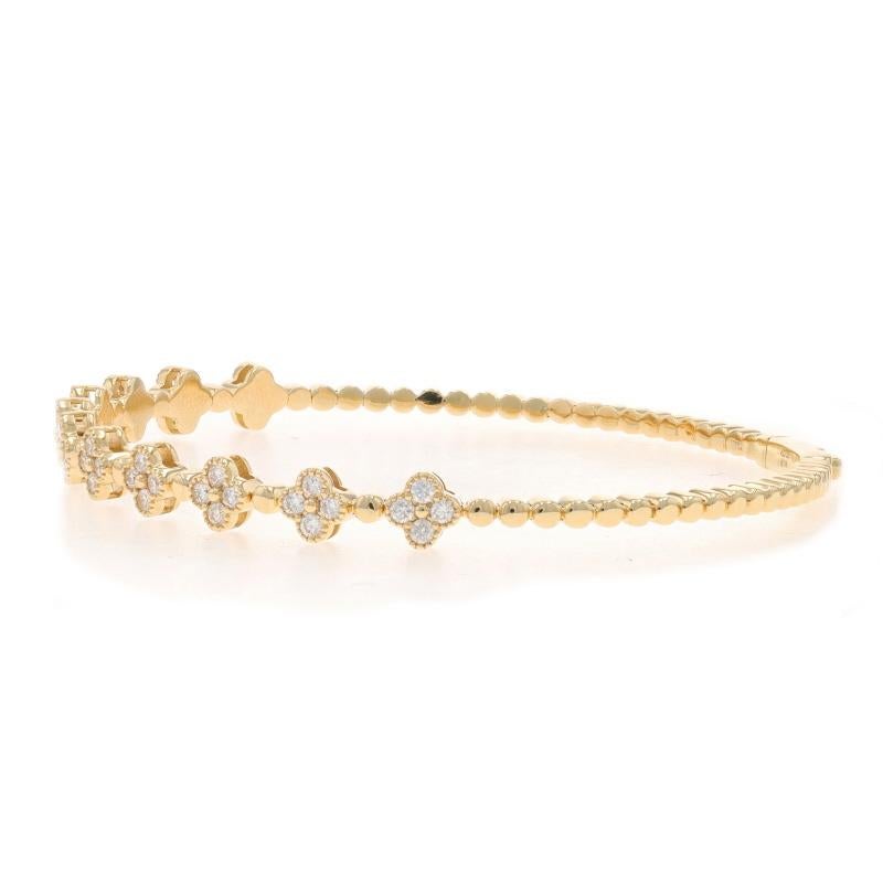 Bracciale a quadrifoglio con diamanti in oro giallo da 6 3/4