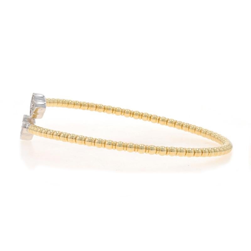 Taille ronde Bracelet en or jaune diamant Quatrefoil Bypass 6 3/4