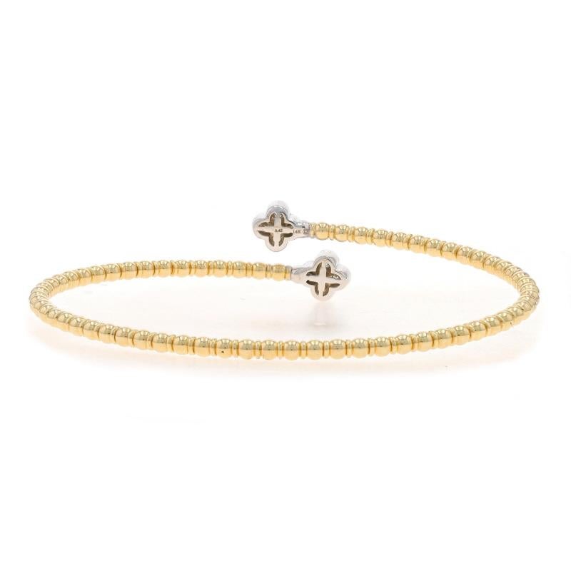 Bracelet en or jaune diamant Quatrefoil Bypass 6 3/4