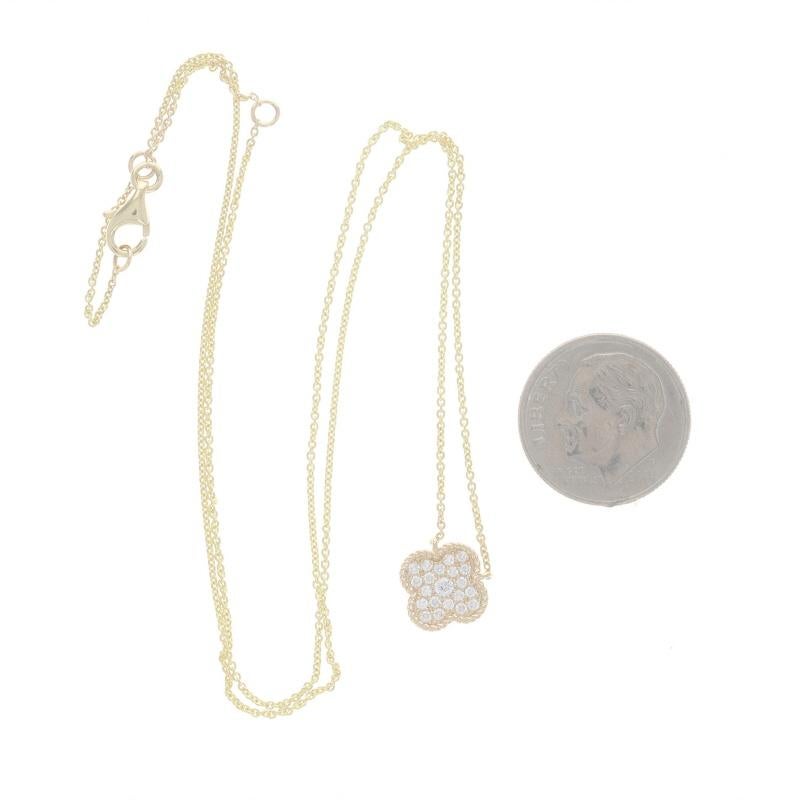 Gelbgold Diamant Quatrefoil Cluster Halskette 14k Rnd .17ctw Blume Verstellbar im Zustand „Neu“ in Greensboro, NC