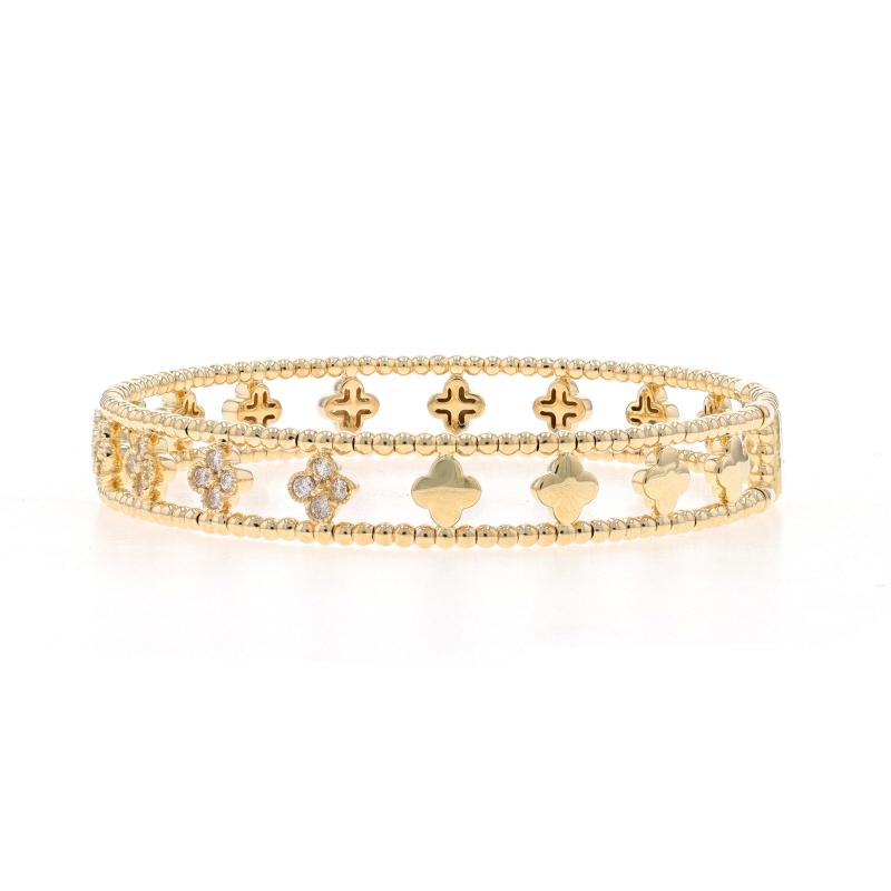 Flex Armreif aus Gelbgold mit Diamanten und Quatrefoil 6 3/4