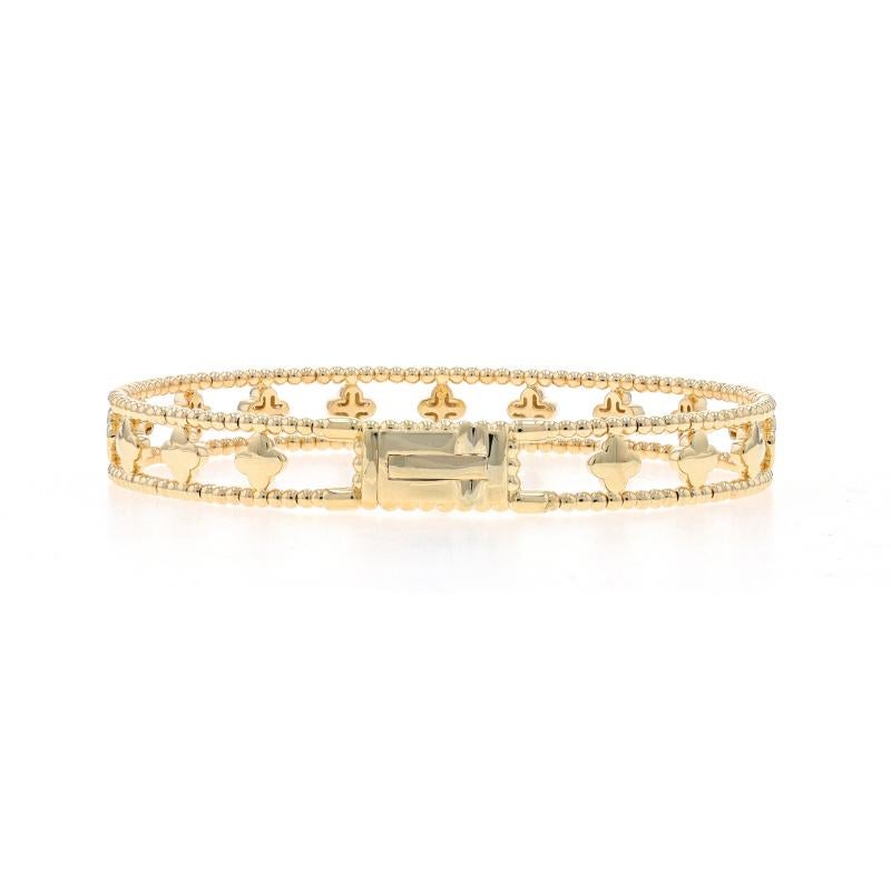Flex Armreif aus Gelbgold mit Diamanten und Quatrefoil 6 3/4