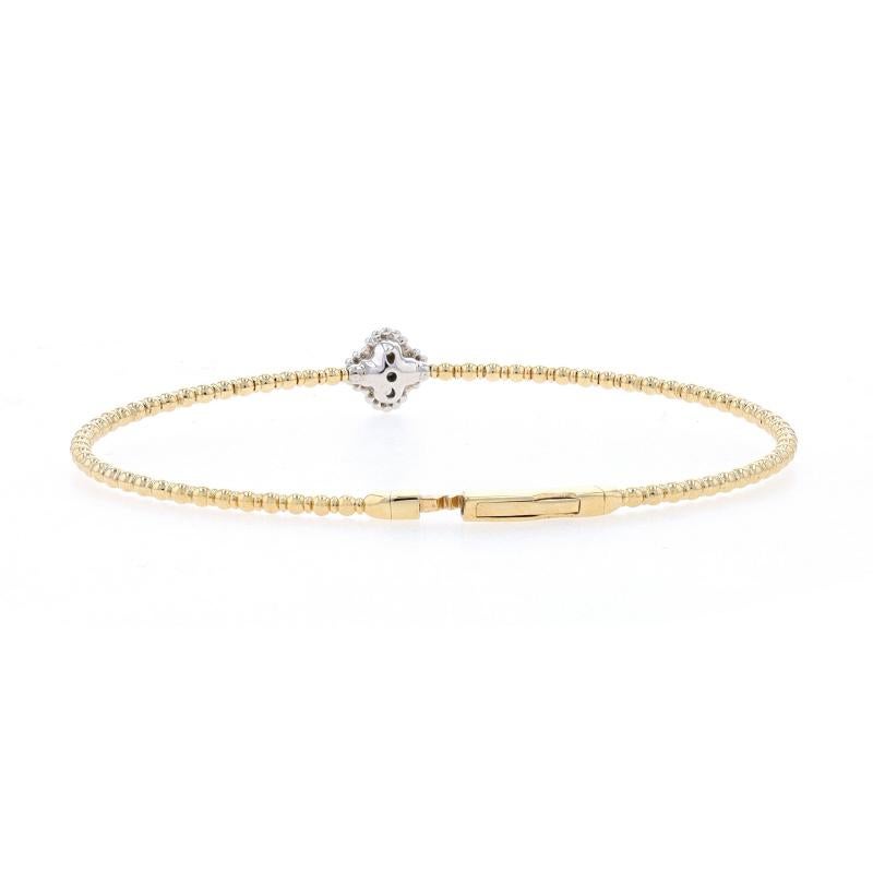Flex Armreif aus Gelbgold mit Diamanten und Quatrefoil-Blumen Flex 6 1/2