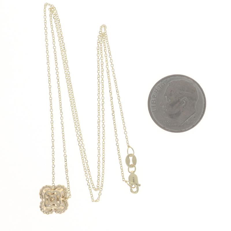 Collier en or jaune avec pendentif Quatrefoil en diamant 18