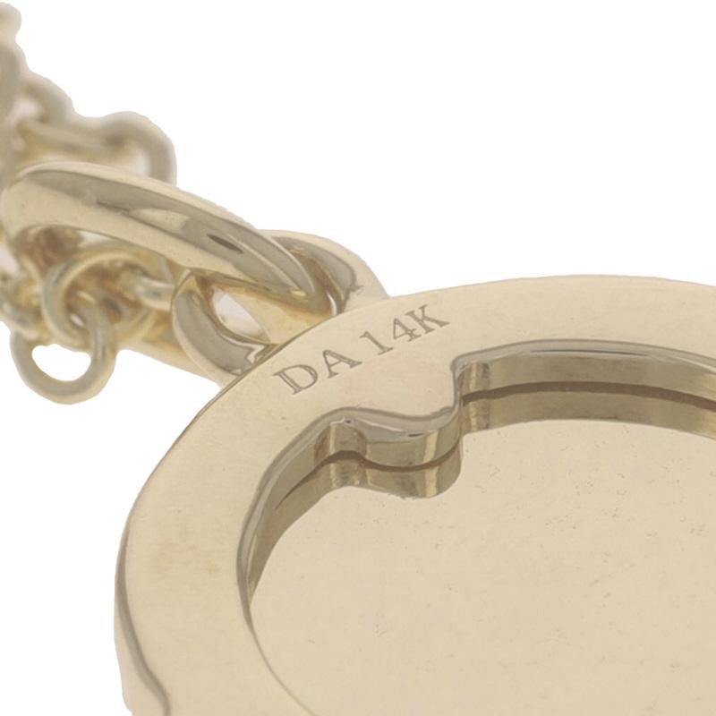 Yellow Gold Diamond Quatrefoil Solitaire Necklace - 14k Rd .19ct Flower Adjust 2