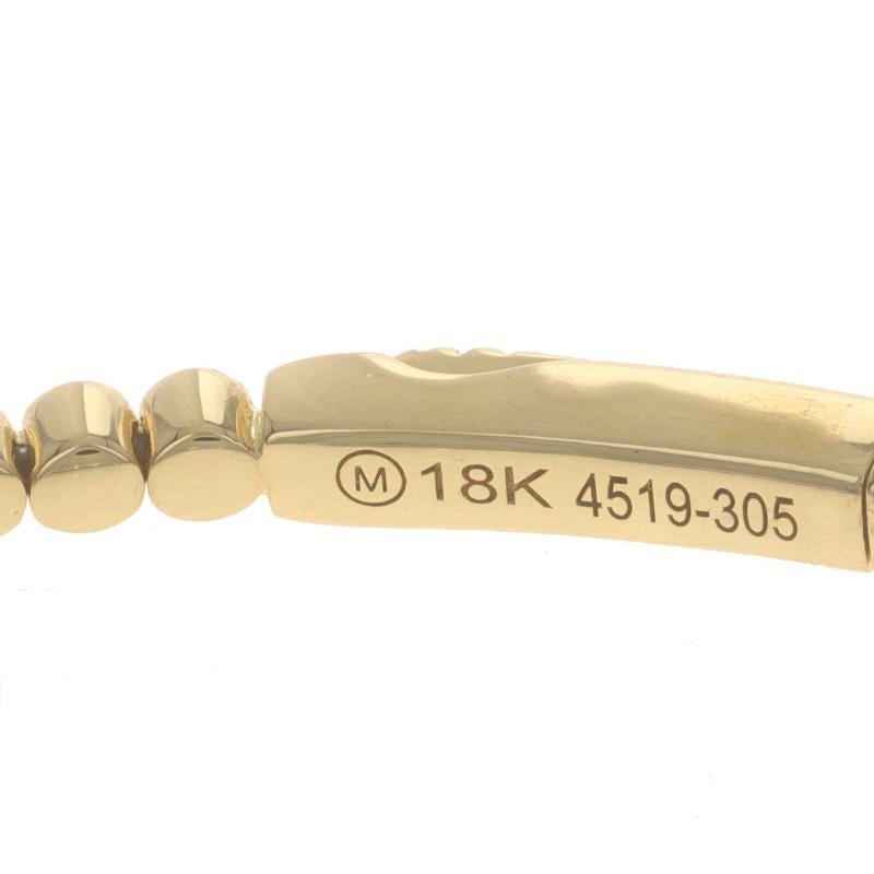 Yellow Gold Diamond Quatrefoil Station Flex Bangle Bracelet 6 1/2