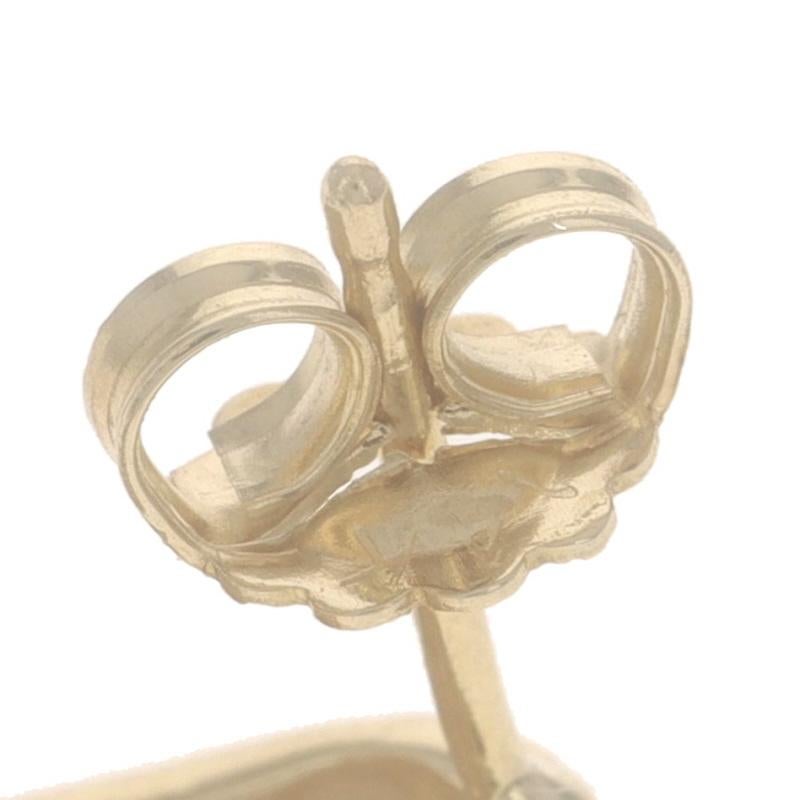 Yellow Gold Diamond Quilted Lattice J-Hook Earrings - 14k Round .56ctw Pierced For Sale 2
