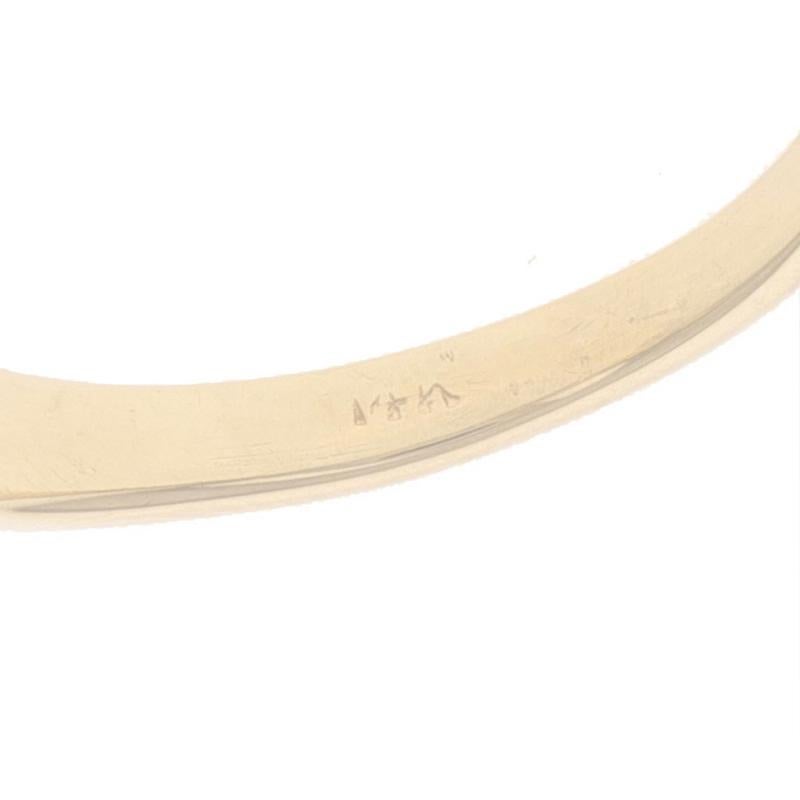 Anello Bypass con diamante retrò in oro giallo - 14k European .40ctw Ribbons Two-Stone in vendita 2