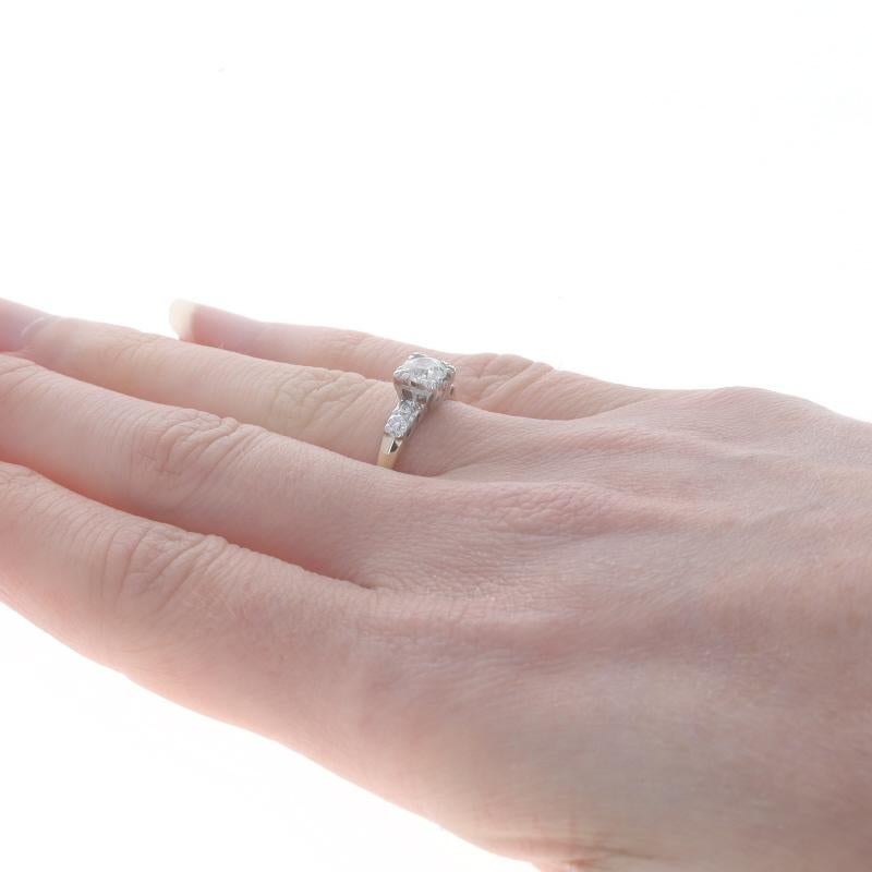 Women's Yellow Gold Diamond Retro Engagement Ring - 14k European .58ctw