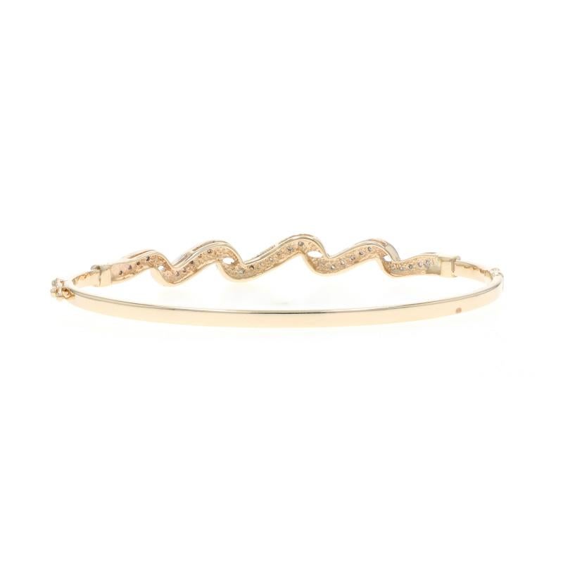 Bracelet à charnière en or jaune avec ruban de diamants 6 1/2
