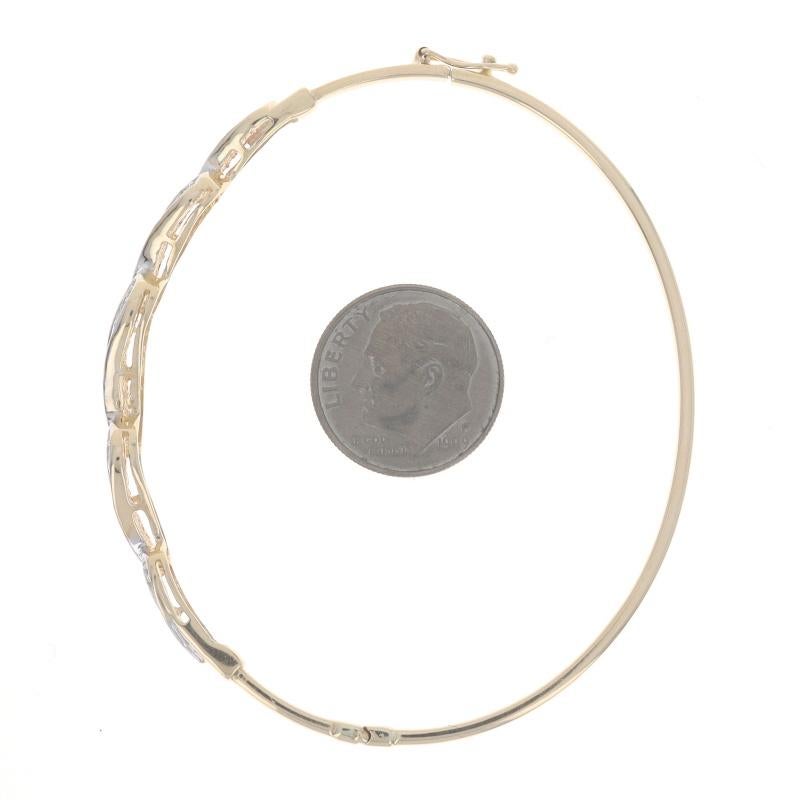 Bracelet à charnière en or jaune avec ruban de diamants 6 1/2