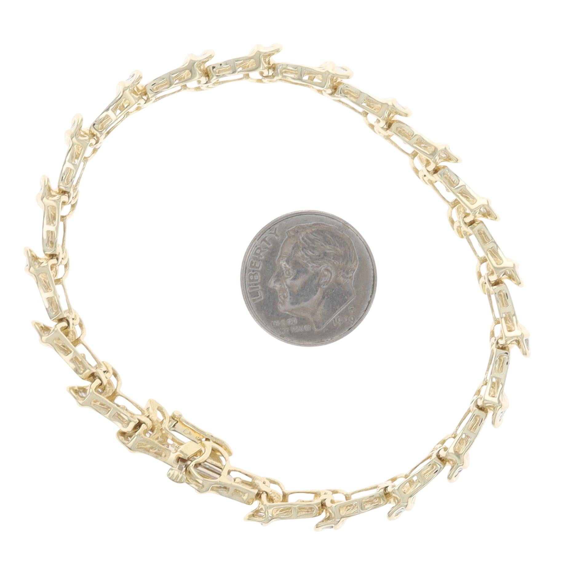 Gelbgold Diamond Ribbon Link Armband 7