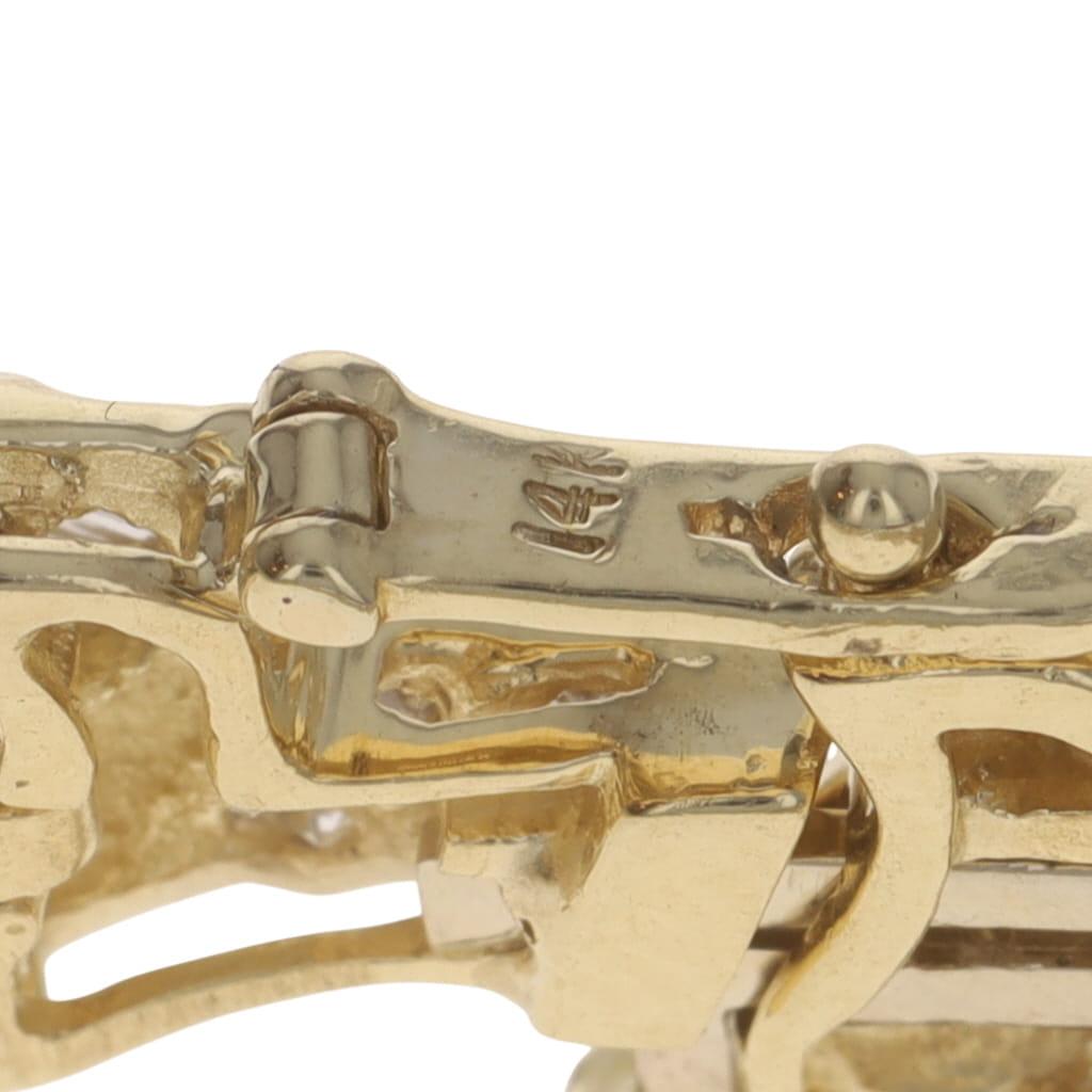Gelbgold Diamond Ribbon Link Armband 7
