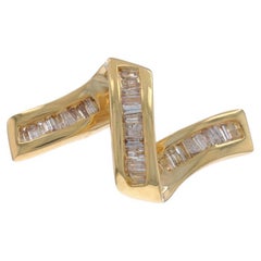 Ciondolo a nastro in oro giallo con diamante Loop Omega - 14k Baguette .25ctw