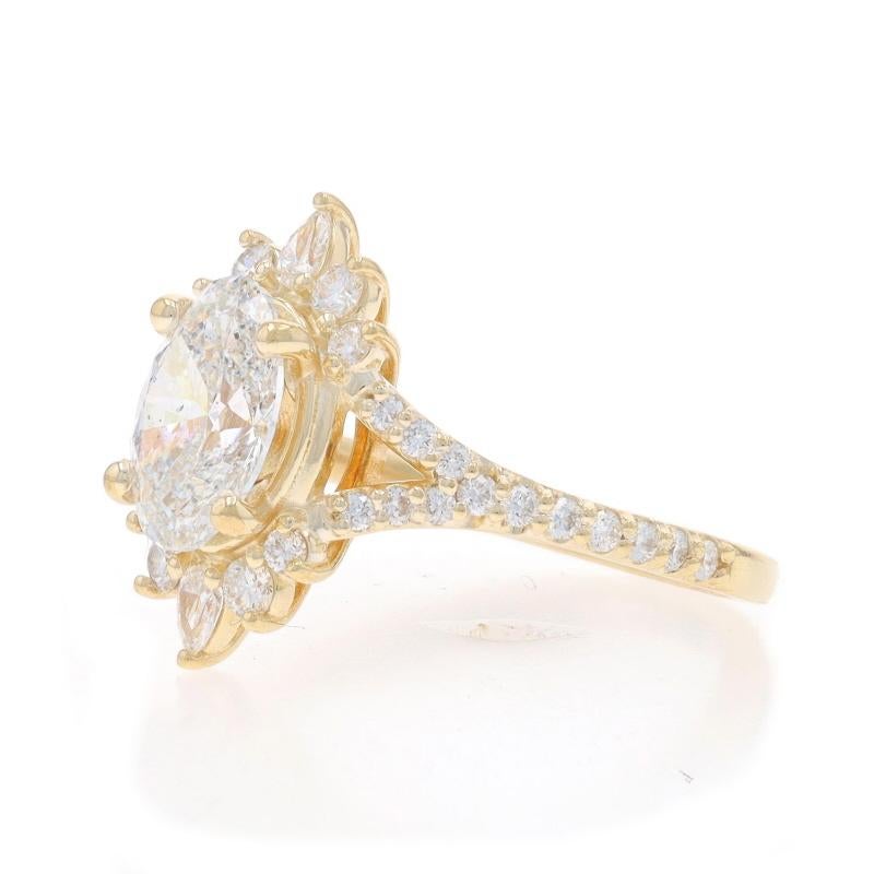 Bague en or jaune avec diamant - 14k Oval 2.90ctw GIA Neuf - En vente à Greensboro, NC
