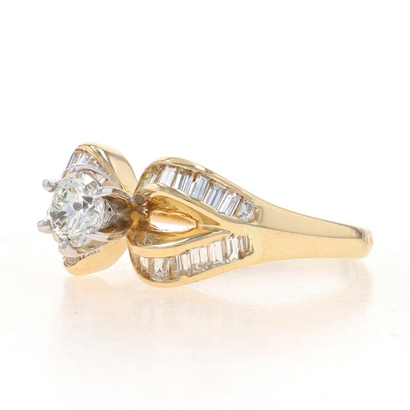 Round Cut Yellow Gold Diamond Ring - 14k Round Brilliant .73ctw Engagement For Sale