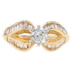 Gelbgold Diamantring - 14k Rund Brillant .73ctw Verlobung