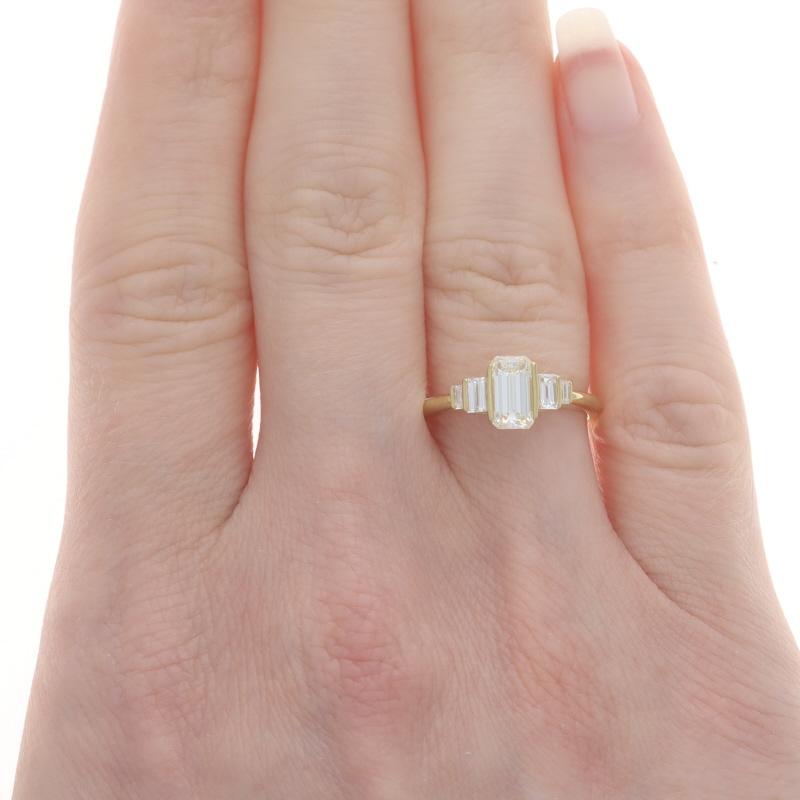 Yellow Gold Diamond Ring - 18k Emerald Cut 1.03ctw GIA In New Condition For Sale In Greensboro, NC