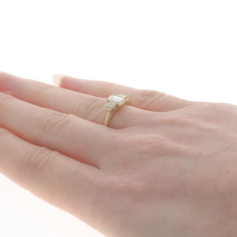 Yellow Gold Diamond Ring - 18k Emerald Cut 1.03ctw GIA For Sale 1