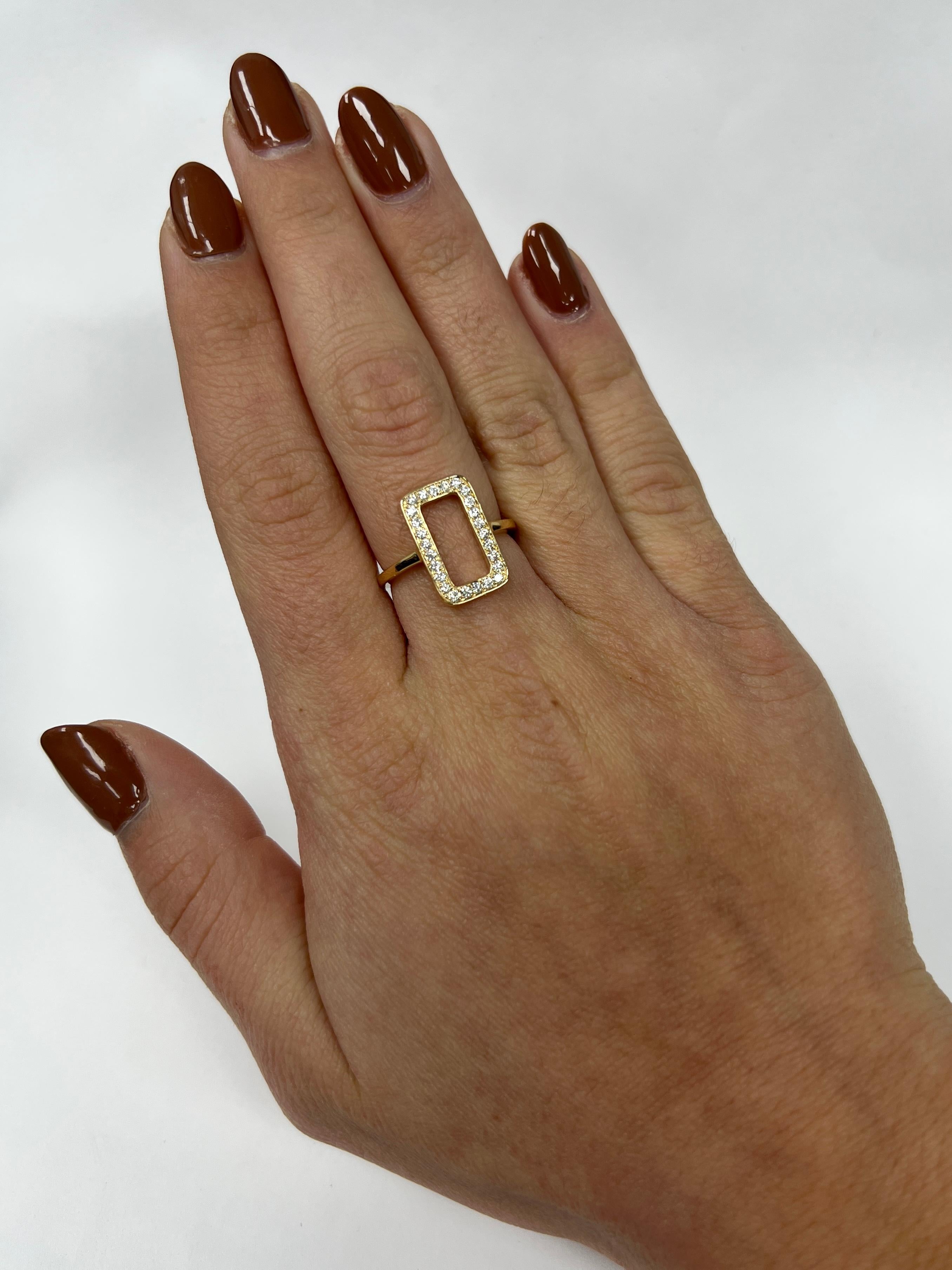 Modern Yellow Gold Diamond Ring For Sale