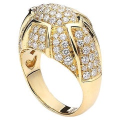 Bague en or jaune et diamants