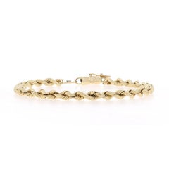 Bracelet en or jaune avec chaîne de diamants - 14k Single Cut