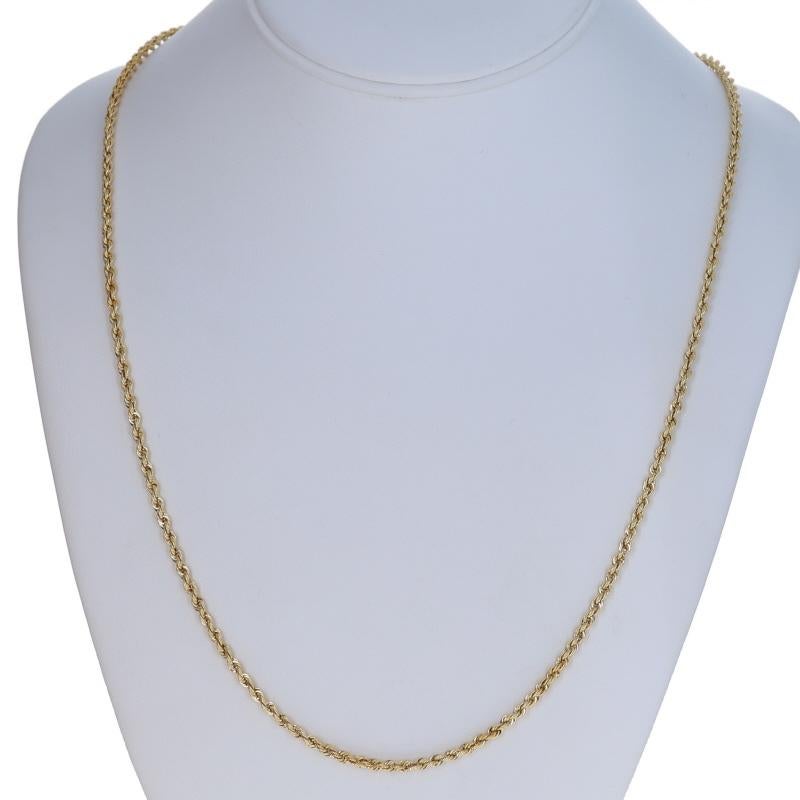 Yellow Gold Diamond Rope Chain Necklace 30