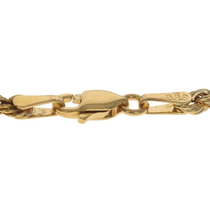 Yellow Gold Diamond Rope Chain Necklace 30