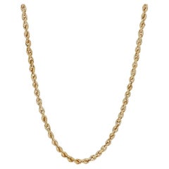 Yellow Gold Diamond Rope Chain Necklace 30" - 18k Round Brilliant .10ctw Yellow Gold Diamond Rope Chain Necklace 30" - 18k Round Brilliant .10ctw