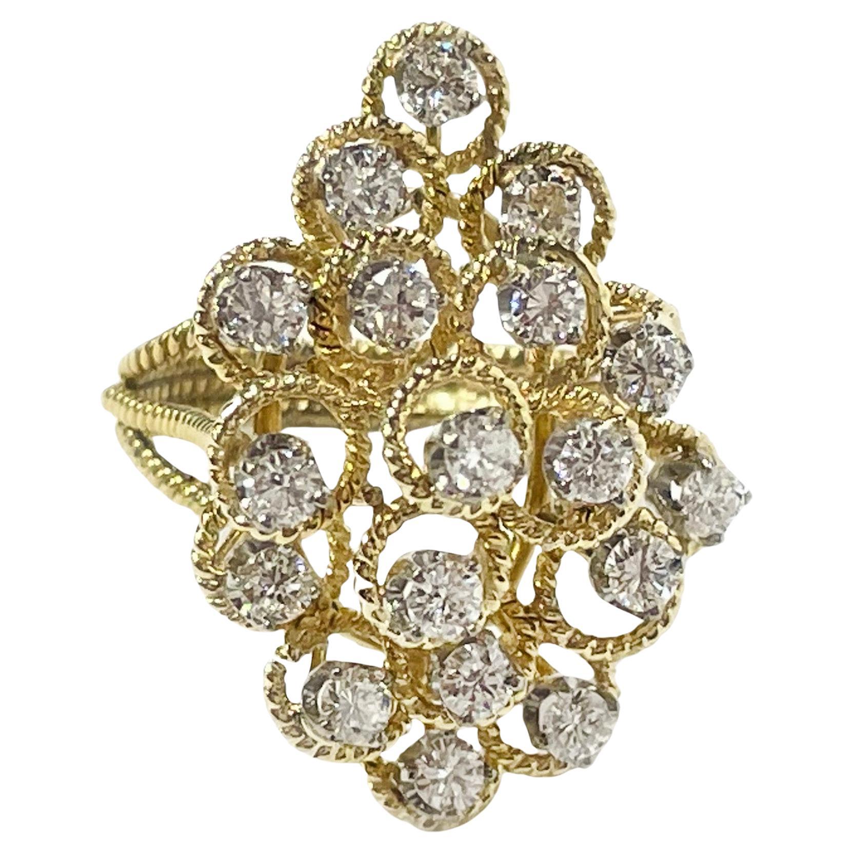 Gelbgold Diamant-Seilring im Angebot
