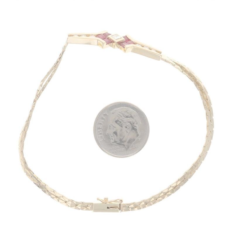 Bar-Armband aus Gelbgold mit Diamanten und Rubinen 7