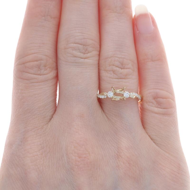 Round Cut Yellow Gold Diamond Semi-Mount Engagement Ring 14k .23ctw Twist for 1.00ct Round