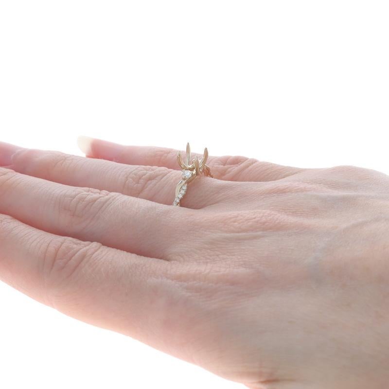 Women's Yellow Gold Diamond Semi-Mount Engagement Ring 14k .23ctw Twist for 1.00ct Round
