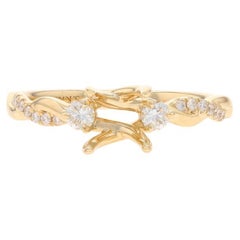 Yellow Gold Diamond Semi-Mount Engagement Ring 14k .23ctw Twist for 1.00ct Round
