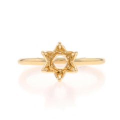 Yellow Gold Diamond Semi-Mount Engagement Ring - 14k for 1.50ct Round