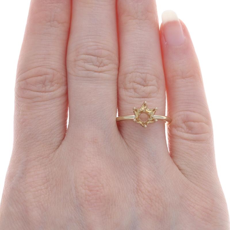 Taglio rotondo Anello di fidanzamento semi-montato in oro giallo - 14k per 1,50ct rotondo in vendita