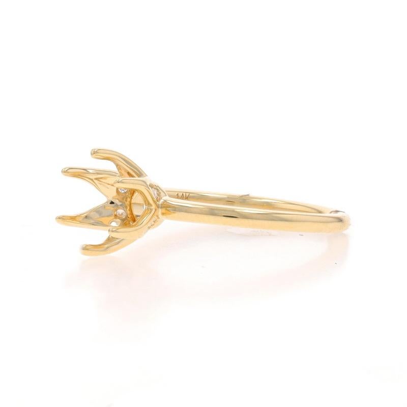 Anello di fidanzamento semi-montato in oro giallo - 14k per 1,50ct rotondo In condizioni Nuovo in vendita a Greensboro, NC
