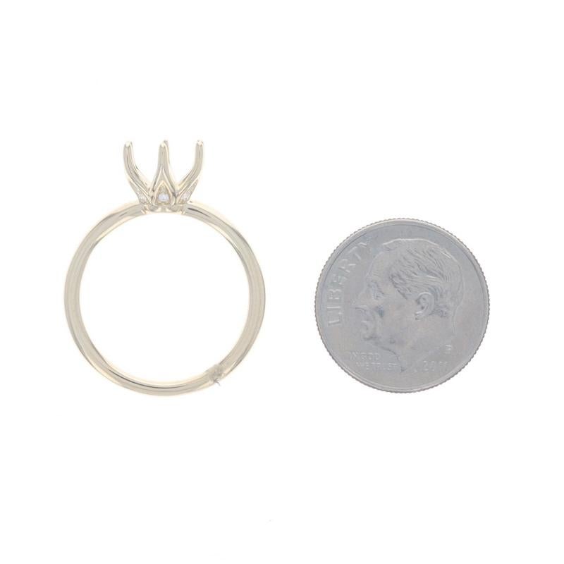 Anello di fidanzamento semi-montato in oro giallo - 14k per 1,50ct rotondo in vendita 2