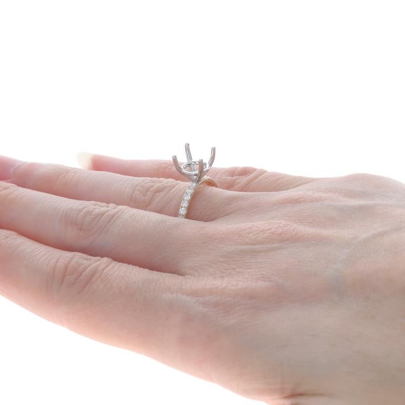 Yellow Gold Diamond Semi-Mount Engagement Ring - 14k Rnd .52ctw for 2.00ct Round In New Condition For Sale In Greensboro, NC